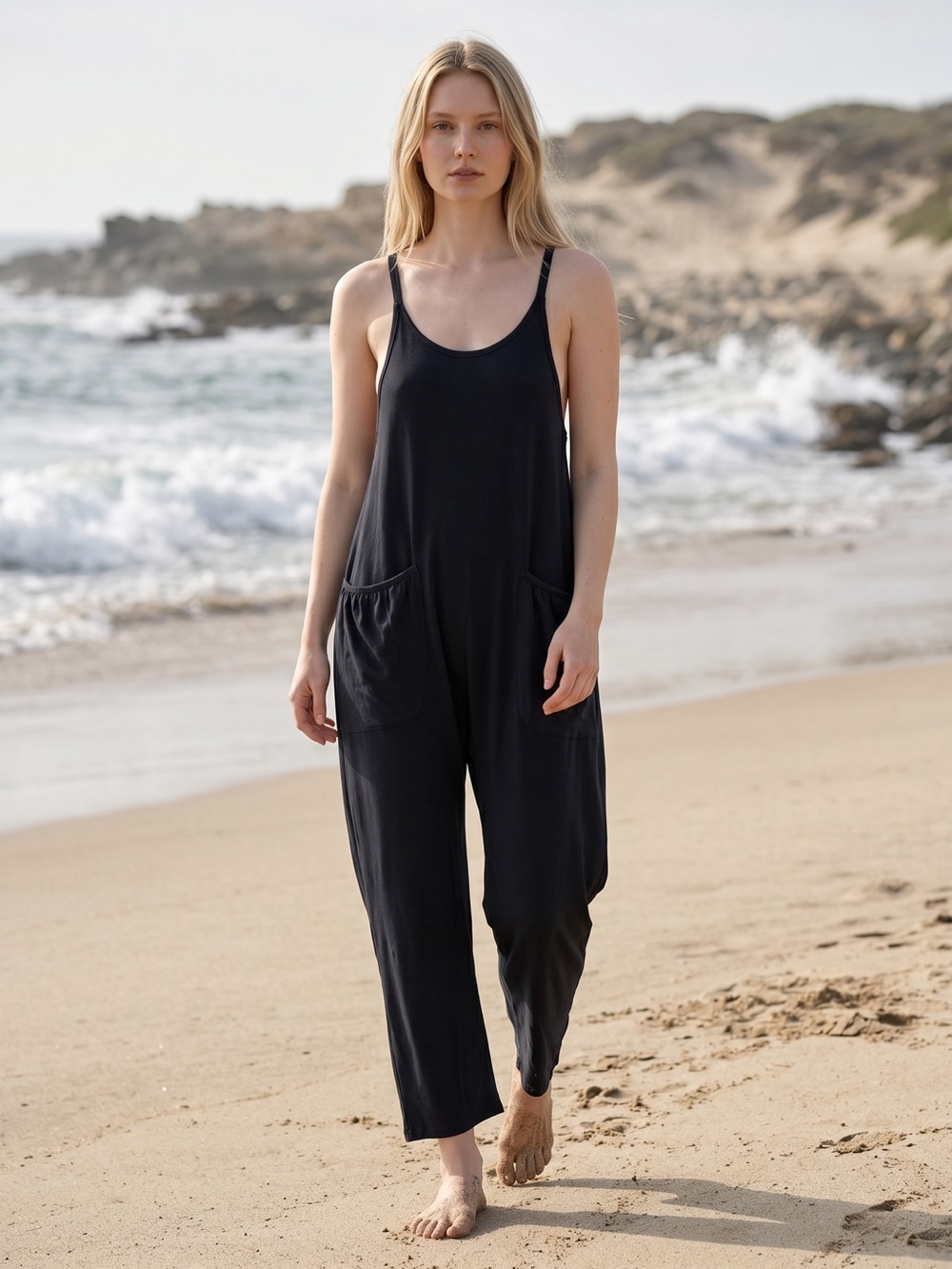 New T.E. By Tracy Evans Cotton Black Jumpsuit Romper Size M